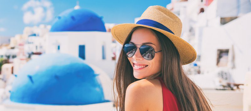 woman smiling during summer vacation